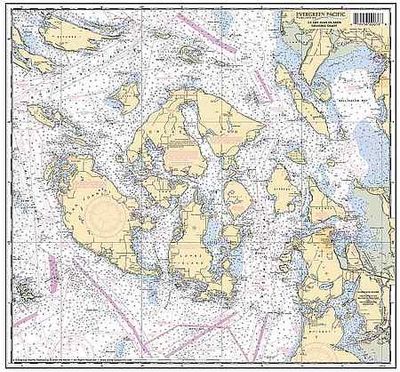 San Juan Islands Nautical Chart Waterproof Single Sheet
