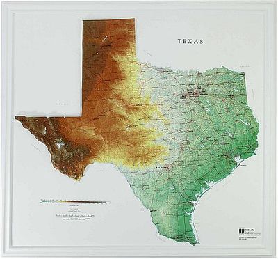 Texas Raised Relief Map 3D