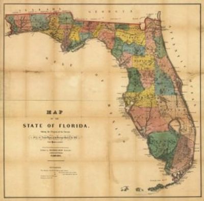 Antique Map of Florida 1856