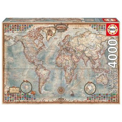 World Map Antique Vintage Style Puzzle 4000 Pieces