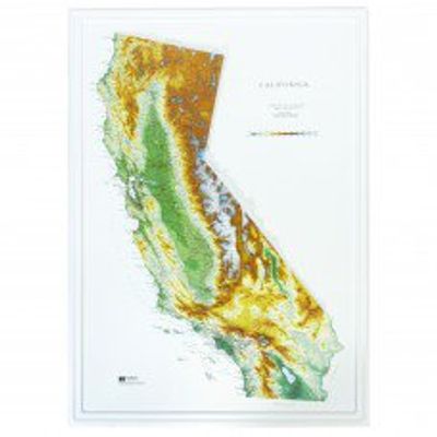 California Raised Relief Map (Raven colors)