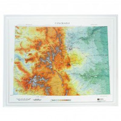 Colorado Raised Relief Map (Raven colors)