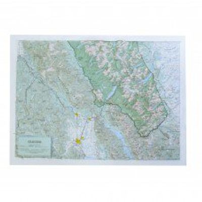 Glacier National Park Raised Relief Map