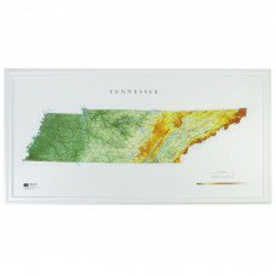 Tennessee Raised Relief Map (Raven colors)