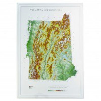 Vermont New Hampshire Raised Relief Map (Raven)
