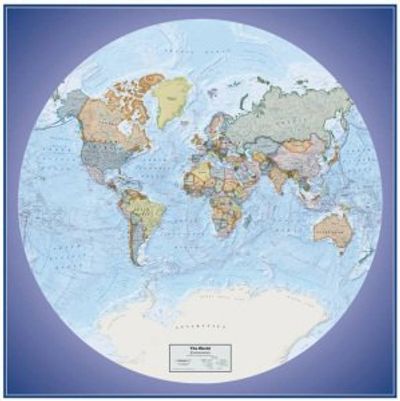 Global View World Wall Map Political