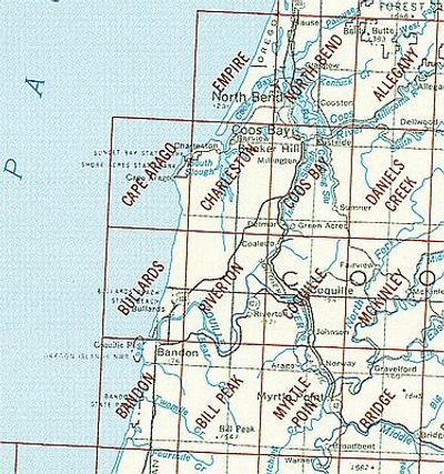 Coos Bay OR Area USGS 1:24K Topo Map Index