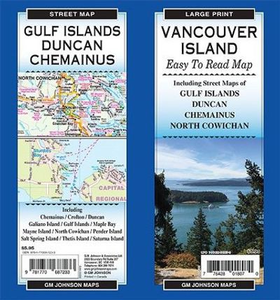 Vancouver Island Large Print Easy to Read Road Map Travel GM Johnson