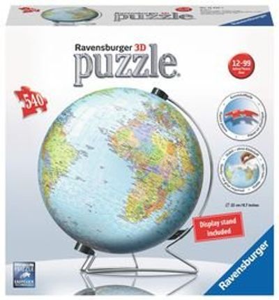 3D World Globe Puzzle with Stand 540 Pieces