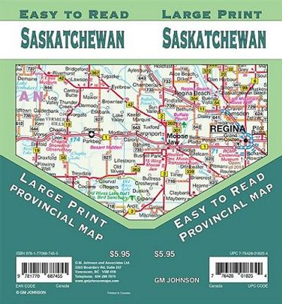 Saskatchewan Travel Road Map GM Johnson