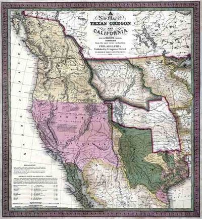 Antique Map of the Western United States 1846