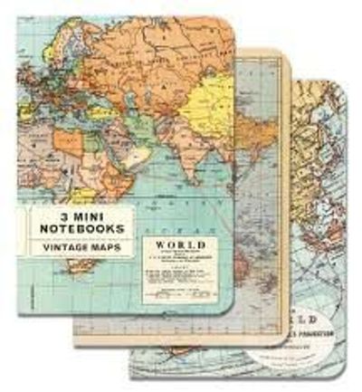 Vintage World Map Journals (Mini 3 Pack)