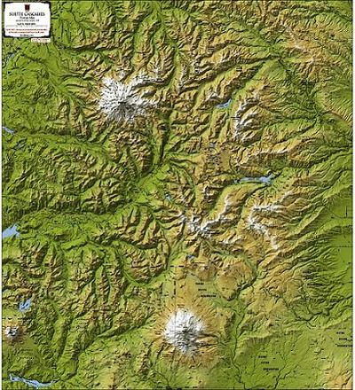 South Cascades Terrain Wall Map
