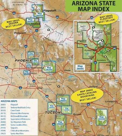 Green Trails Hiking Maps Index for Arizona