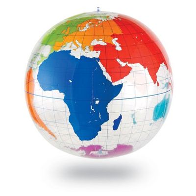 Inflatable World Labeling Globe - 27" Clear