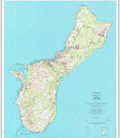Guam Wall Map USGS Topo Map Large