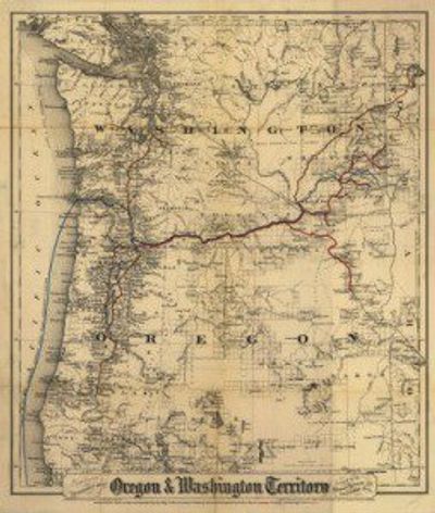 Antique Map of Oregon & Washington Territory 1880