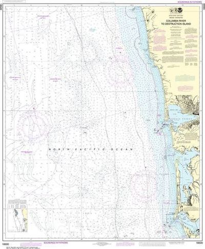 NOAA Nautical Chart 18500 WA Coast Columbia River to Destruction Island