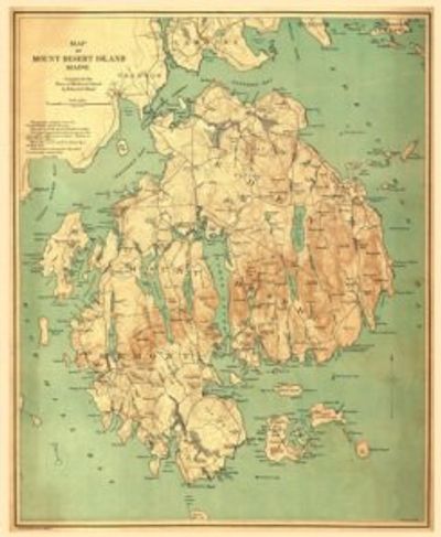 Acadia National Park Historic Wall Map 1890s