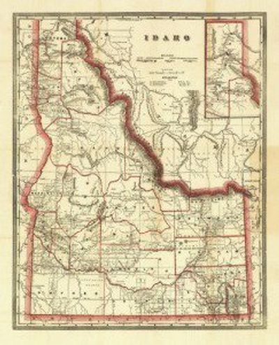Antique Map of Idaho 1896