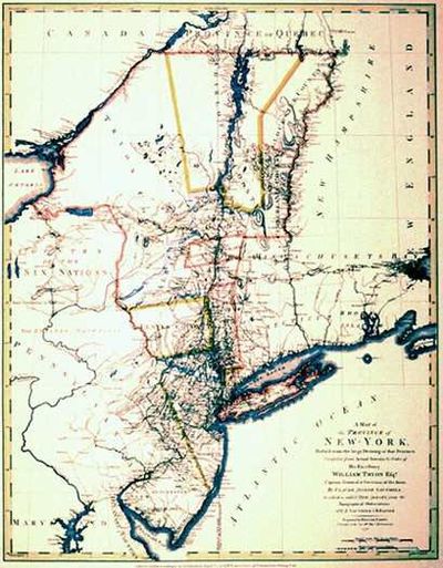 New York & New Jersey 1776 Antique Map
