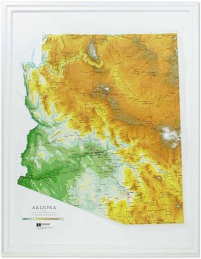 Arizona 3D Raised Relief Map