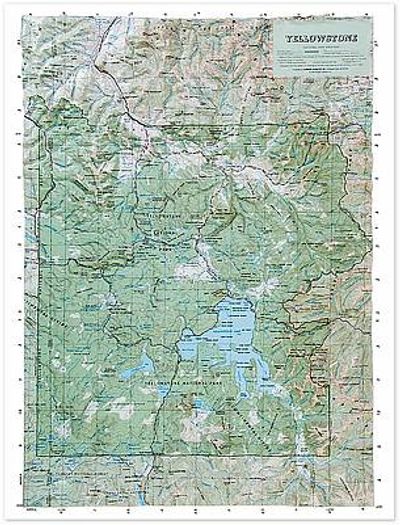 Yellowstone National Park Raised Relief Map 3D