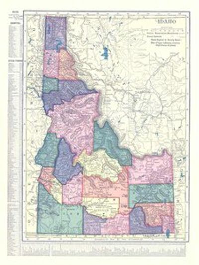 Antique Map of Idaho 1910