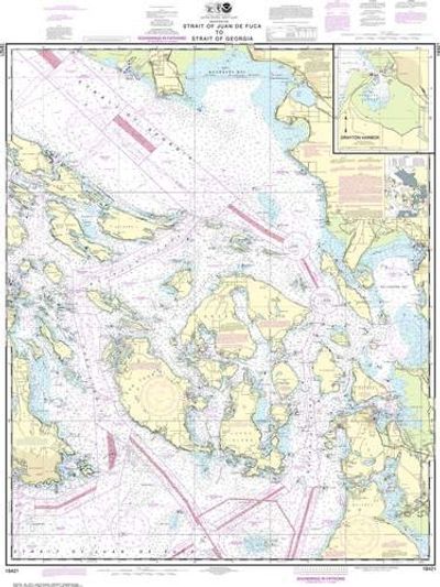 Nautical Chart 18421 Strait of Juan de Fuca to Strait of Georgia NOAA