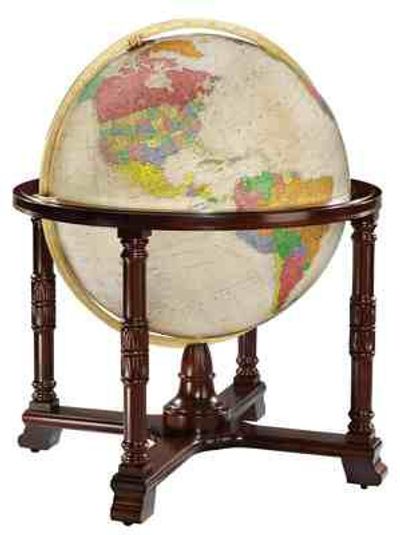 Diplomat World Globe - Antique Ocean - Illuminated 32" Floor Globe