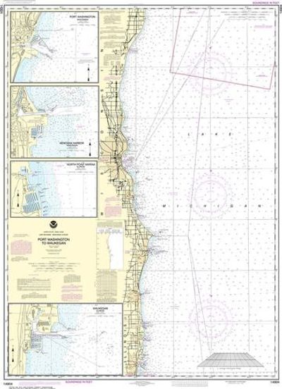 Nautical Chart 14904 (Lake Michigan) Port Washington to Waukegan