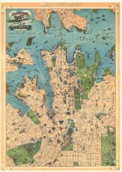 Sydney Australia 1922 Antique Map Replica