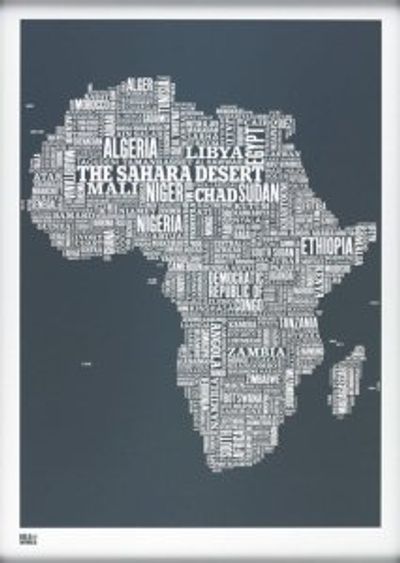 Africa Type Map - Slate