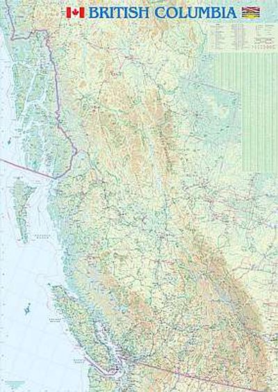 British Columbia Large Detailed Wall Map by ITMB Paper or Laminated