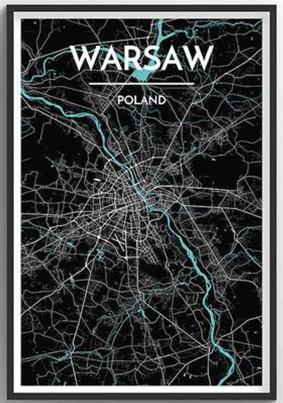 Warsaw Poland City Map Art Wall Map Poster
