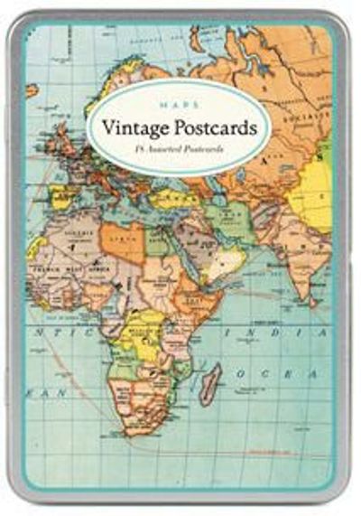 Vintage World Map Postcards