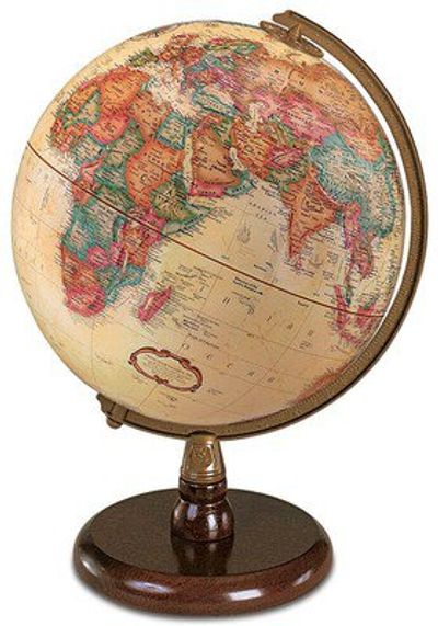 Desktop World Globe 9 inch Quincy Raised Relief Globe by Replogle
