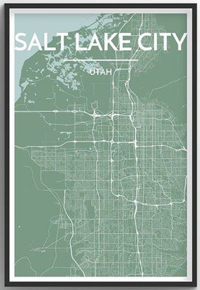 Salt Lake City Map Print by Point Two