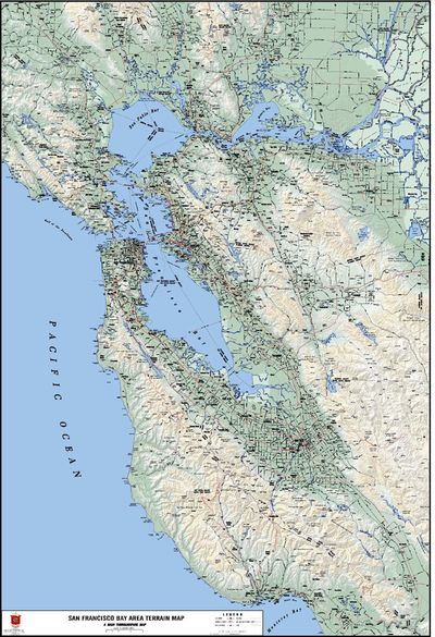 San Francisco Terrain Map by Kroll Map