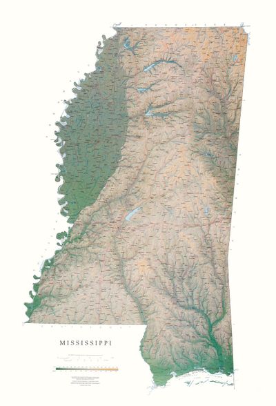 Mississippi Wall Map l Raven Maps
