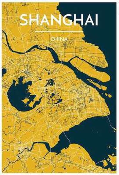Shanghai City Map Graphic Wall Art Point Two