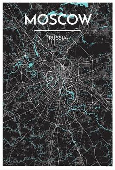 Moscow Russia City Graphics Map