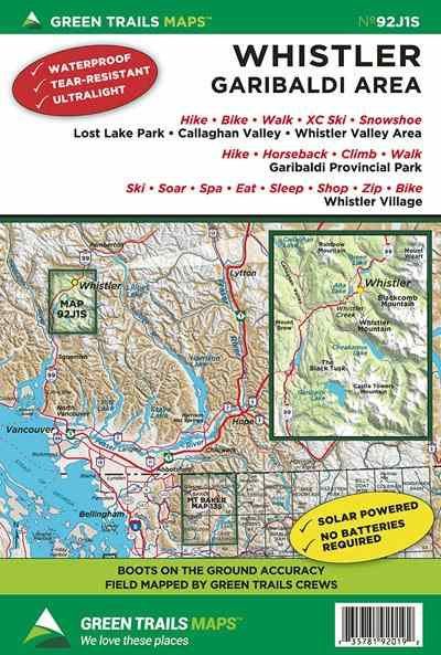 Whistler Hiking Topo Recreation Map Green Trails 92J1S