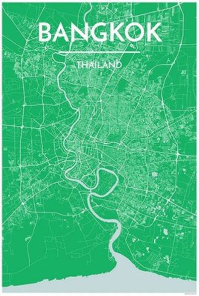Bangkok City Map Wall Graphic Point Two