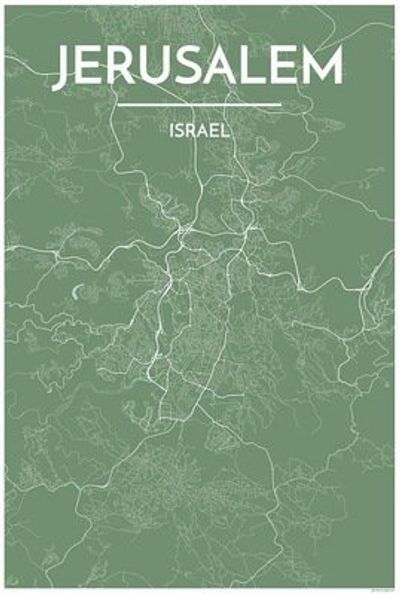Jerusalem City Map Graphic Point Two