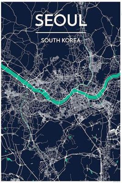 Seoul City Map Graphic Point Two Wall Art Poster