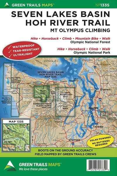 Seven Lakes Basin Hiking Topo Recreation Map Green Trails 133S