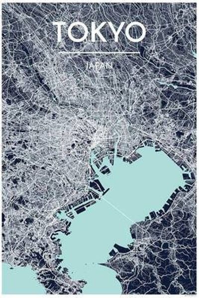 Tokyo City Map Graphic Wall Art Point Two