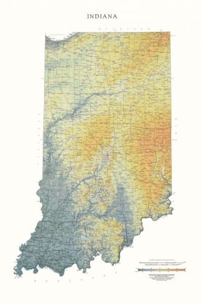 Indiana Wall Map l Raven Maps