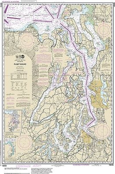 Puget Sound Depth Map | Nautical Chart 18440 of the Puget Sound